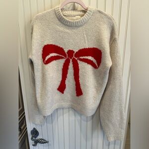 Target Gray Sweater with Red Bow